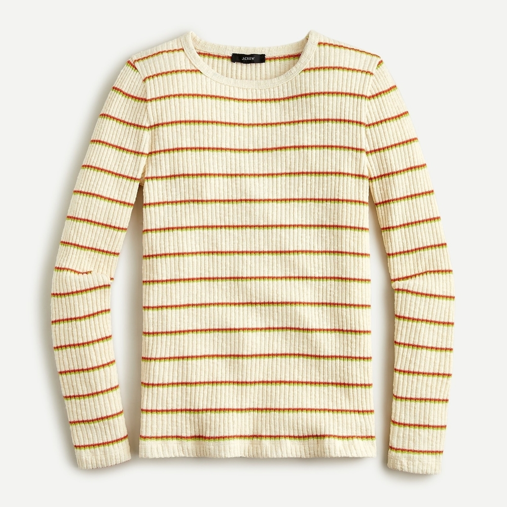New! J Crew sz Large L Slim Perfect Long-Sleeve T-Shirt Striped Top NWT